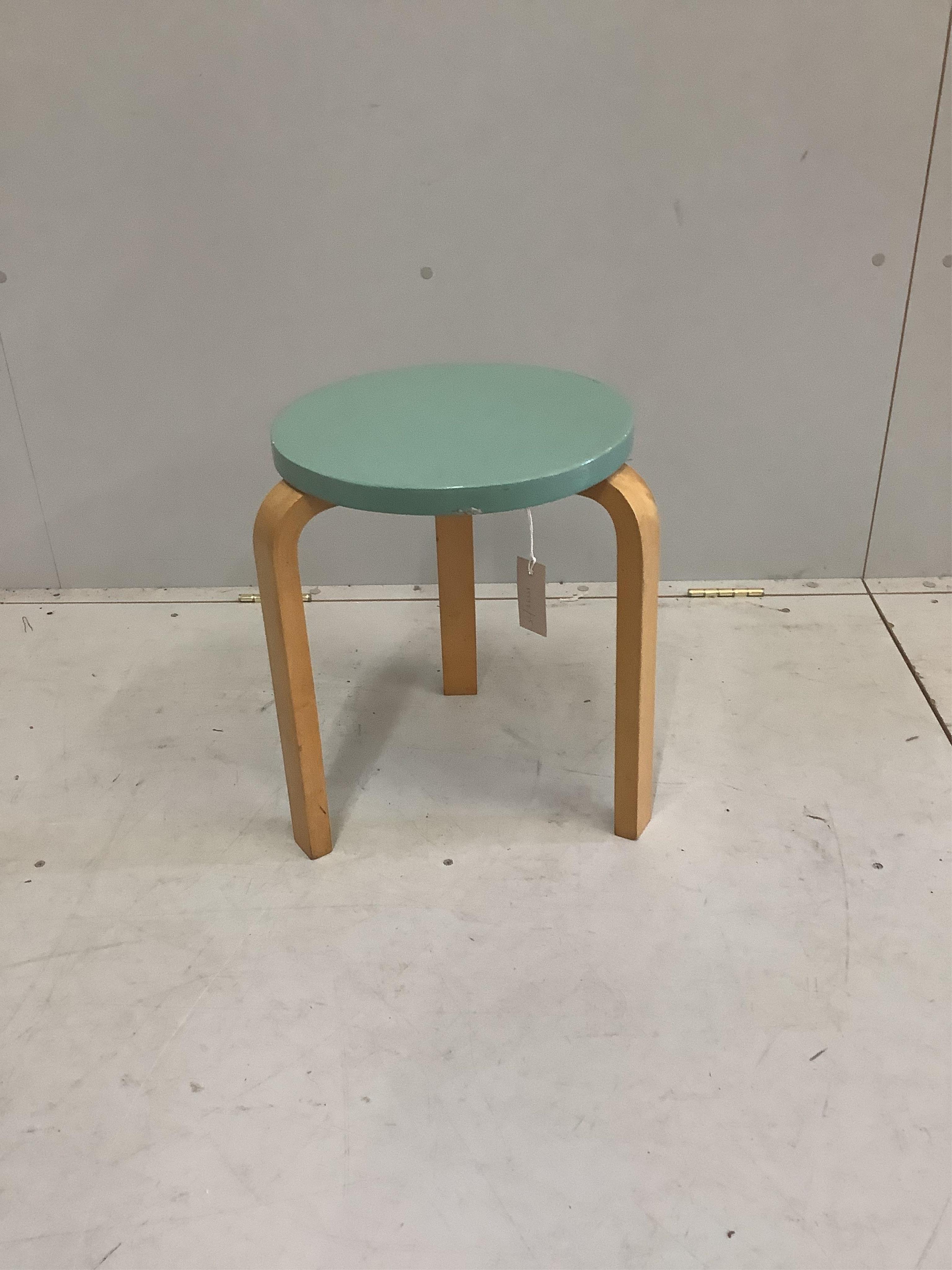 A Finmar model 60 stool, designed by Alvo Aalto, diameter 35cm, height 43cm. Condition - fair